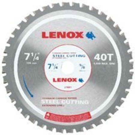 LENOX Lenox 21881ST714040CT Circular Saw Blade, 7-1/4 in Dia, 5/8 in Arbor, 40-Teeth 21881ST714040CT